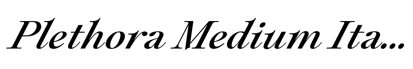Plethora Medium Italic